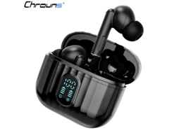 Fone De Ouvido Sem Fio Bluetooth, Fones De Ouvido Bluetooth Chrons Ipx5 À Prova Dágua, 36 Horas De Reprodução Com Preto