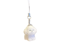 Chaveiro De Celular Com Pingente De Urso Rosa Claro Aveludado De 3,5 Cm