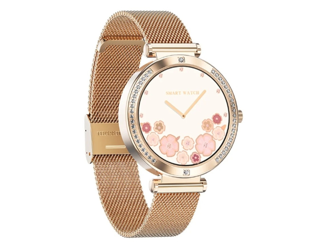 Smartwatch Feminino Frequência Cardíaca Oxigênio no Sangue Ciclo Menstrual Cuidados Monitoramento do Sono Bluetooth Rosa Yizhood