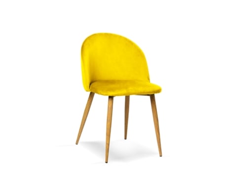 Conjunto de 4 Cadeiras de Jantar Estilo Vintage Cor Amarelo Mostarda Modelo Mercedes FURNITURE STYLE
