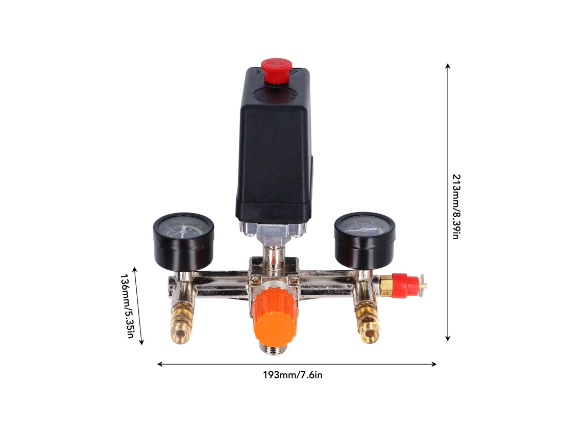 Laxiscreed Interruptor De Pressão Para Compressor De Ar Com Válvula E Manómetro