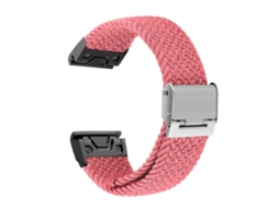 Bracelete entrançada Solo loop ajustável para Garmin D2 Delta Rosa