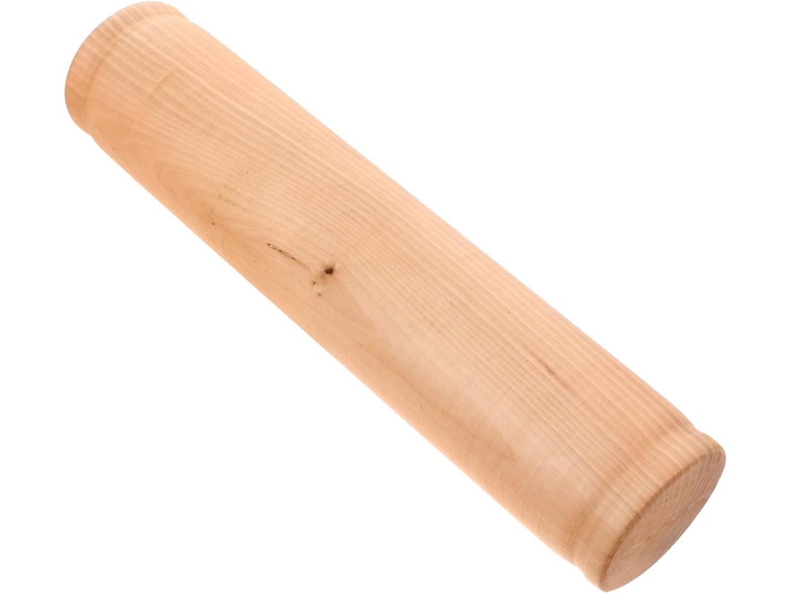 Almofada de Madeira Maciça com Design Ergonômico na Cor Cáqui. Travesseiro Redondo para Pescoço e CHABERLU