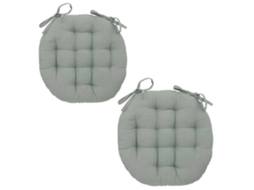 Atmosphera - Lote 2x Galette De Cadeira Redonda Alix - Diâmetro 38 Cm - Céladon