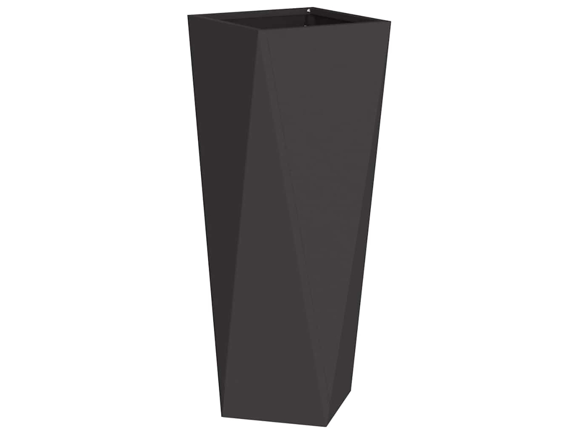 Conjunto 1 Caixa De Vaso Vidaxl Preto Aço (30 X 30 X 75 Cm)