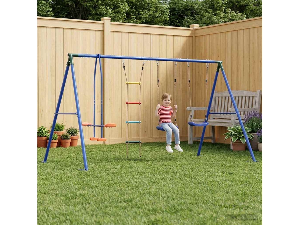 Vidaxl Conjunto De Balanço Para Exterior Multicolor 330 X 185 X 185 Cm