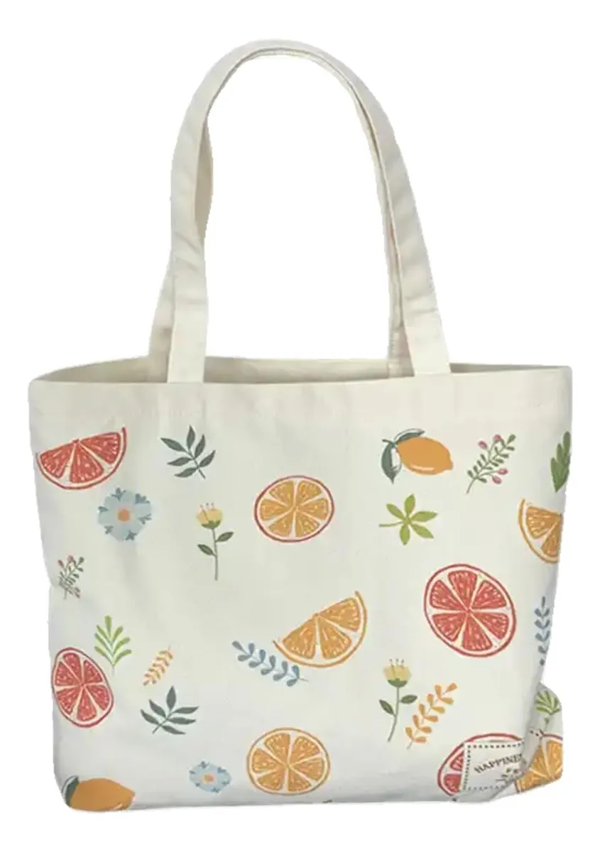 Bolsa Grande De Lona Reutilizável Feminina Com Estampavayotoy