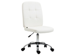 Cadeira de escritório giratória, couro sintético, 100x45x59 cm, branco S/MARCA