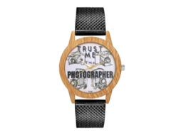 Reloj De Cuarzo Unisex Con Correa De Silicona Dial Con Letras Moda Casual (negro)