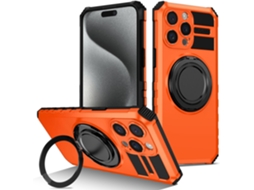 Capa Protetora Magnética Giratória 360° Para Iphone 13 Pro, Suporte Para Celular, À Prova De Choque, Laranja