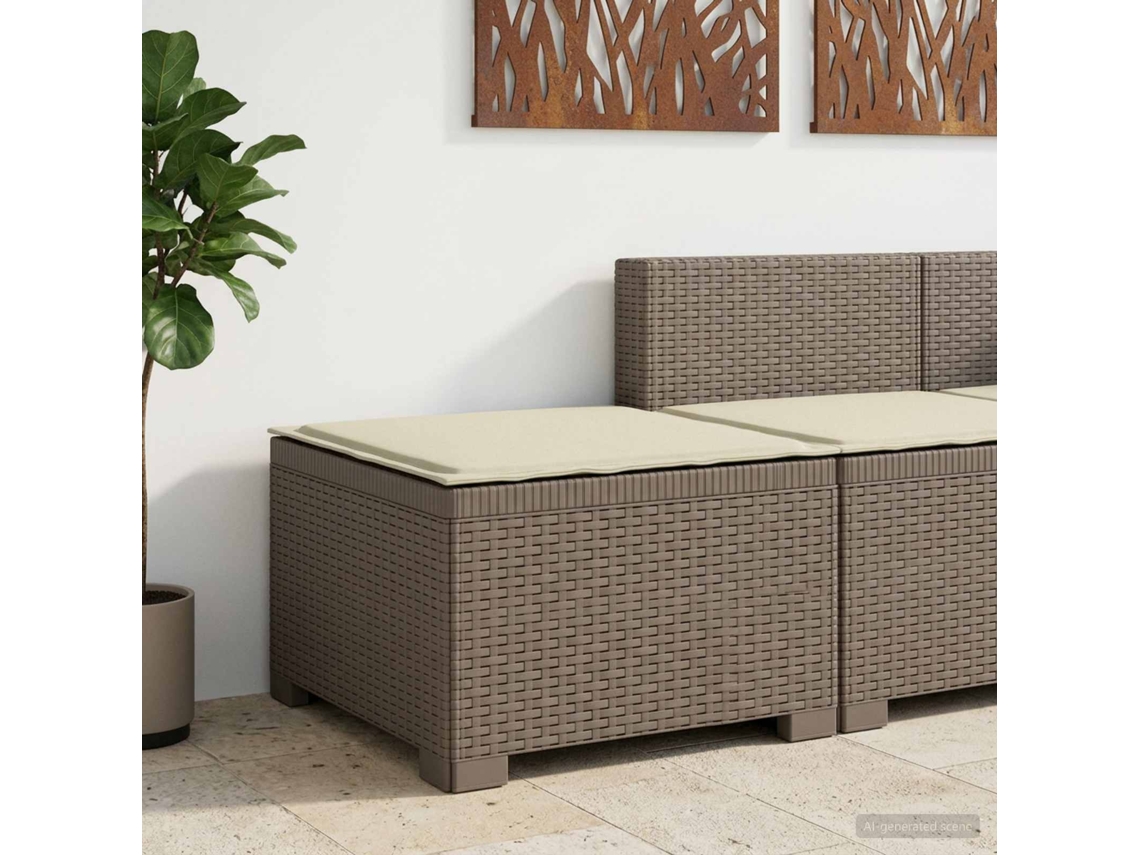 Vidaxl Sofá De Jardim 1 Lugar Com Almofada Look Rattan Pp
