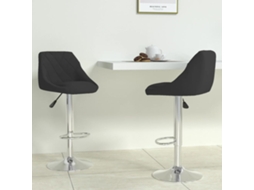 Vidaxl Bancos De Bar 2 Pcs Veludo Preto