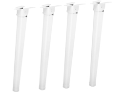 Conjunto De 4 Pés Mesa Dobráveis Ferro Branco 28cm, Suporte Robusto Para Mesas De Cabeceira E Uso Doméstico