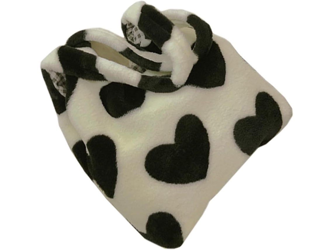 Bolsa De Ombro Feminina De Pelúcia Com Estampa De Vaca Em Preto E Branco, Grande Capacidade, Elegante E Delicada.