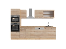 Cozinha R-Line, 300cm com armário alto, PT Carvalho, Sonoma/Carvalho dourado VICCO