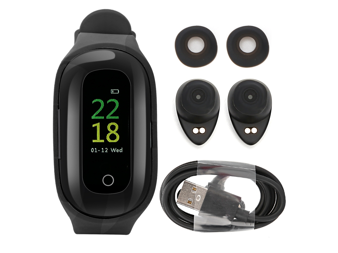 Pulseira inteligente M1 com monitoramento de passos e frequência cardíaca EOOCOO