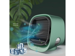 Mini climatizador de ar moderno com USB, ventilador e umidificador - Verde - Brilvibera