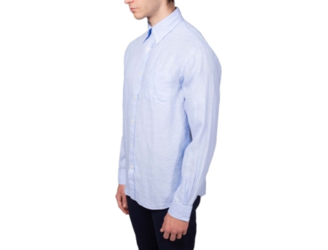 T-Shirt de Homem BROOKS BROTHERS Mens Button Down Linho Azul (L)