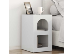 Vidaxl Mesa-de-cabeceira Elst Branco Brilhante 29,5 X 33,5 X 50 Cm