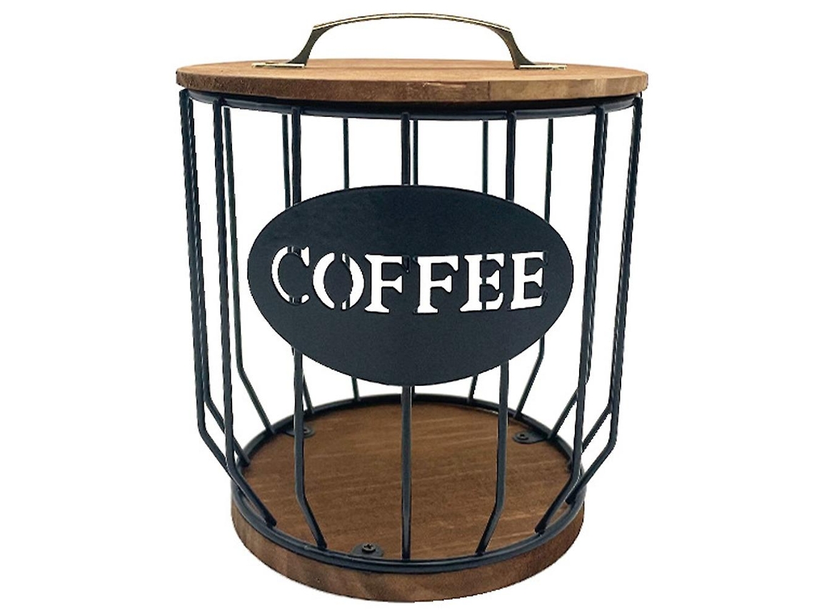 Cesto Vazado Para Guardar Cápsulas De Café, Frutas, Saquinhos Porta-cápsulas, Ideal Cafeterias E Hotéis, Na Cor Preta.