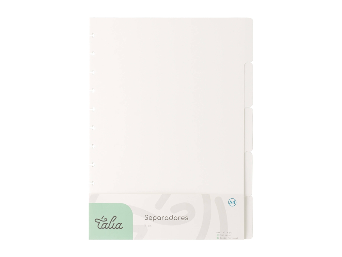 Separador A4 5 Divisórias Para Caderno Smart Talia