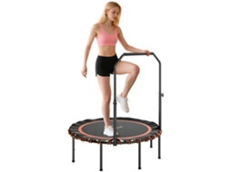 Cama Elástica de Ginástica com Corrimão Ajustável, Cama Elástica Esportiva para Uso Interno e Externo, Aço, Plástico, Laranja SINI TECH STORE