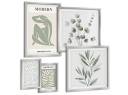 Conjunto De Pinturas Motivos Vegetais Estilosos Decorativos Espelharte (5 Peças)