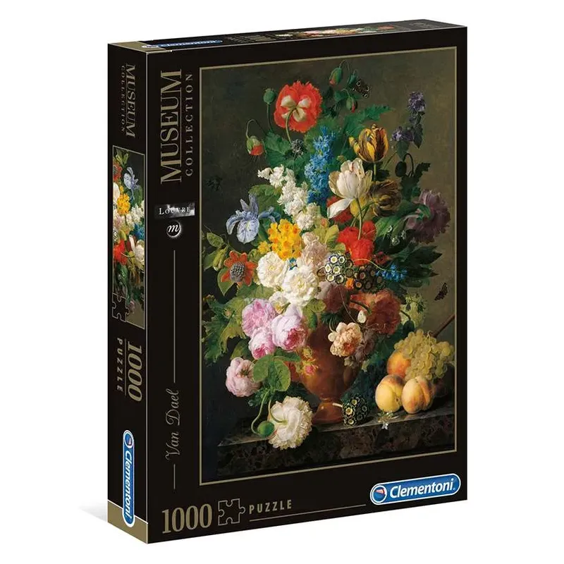 Vaso Quebra-cabeça Clementoni com Flores Van Dael 1000 Peças 37086.3 Clementonip25