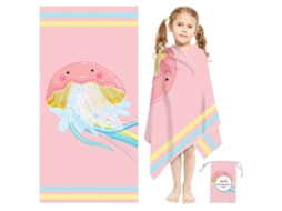 Toalha De Praia Infantil Secagem Rápida Absorvente Antiareiros, Leve E Versátil120×60cm água-vivaczhhmart
