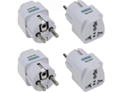 Adaptador De Tomada De Viagem Universal França 4 Peças Adaptador De Tomada Europa Travel Ce Certificação Internacional Branco Hengjian