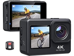 Câmera de Ação 4k com Vídeo 60 Ips, Fotos 16 Mp, Tela Lcd 2,0", Distância Até 30 M, Cartão Sd SFUSHOS