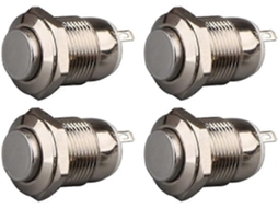4pcs Botão Momentâneo Push, Aço Inoxidável, Waterproof, On/off, 12mm, 2a, 12v/24v/125v/250v. Sygo