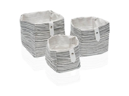 Conjunto de Cestas Têxtil Poliéster 3 Peças 14 X 14 X 14 Cm