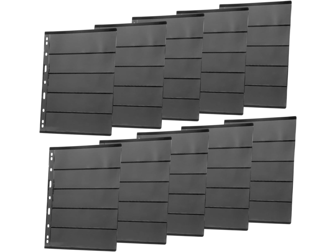 Hemobllo Classeur À Timbres Noir 10 Feuilles Pet Réutilisables Pour Collectionneurs D'autocollants Et Mini