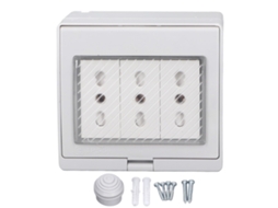 Tomada de Parede à Prova D'água IP55 3 Portas Retardante de Chama 110-250V para Exterior S/MARCA