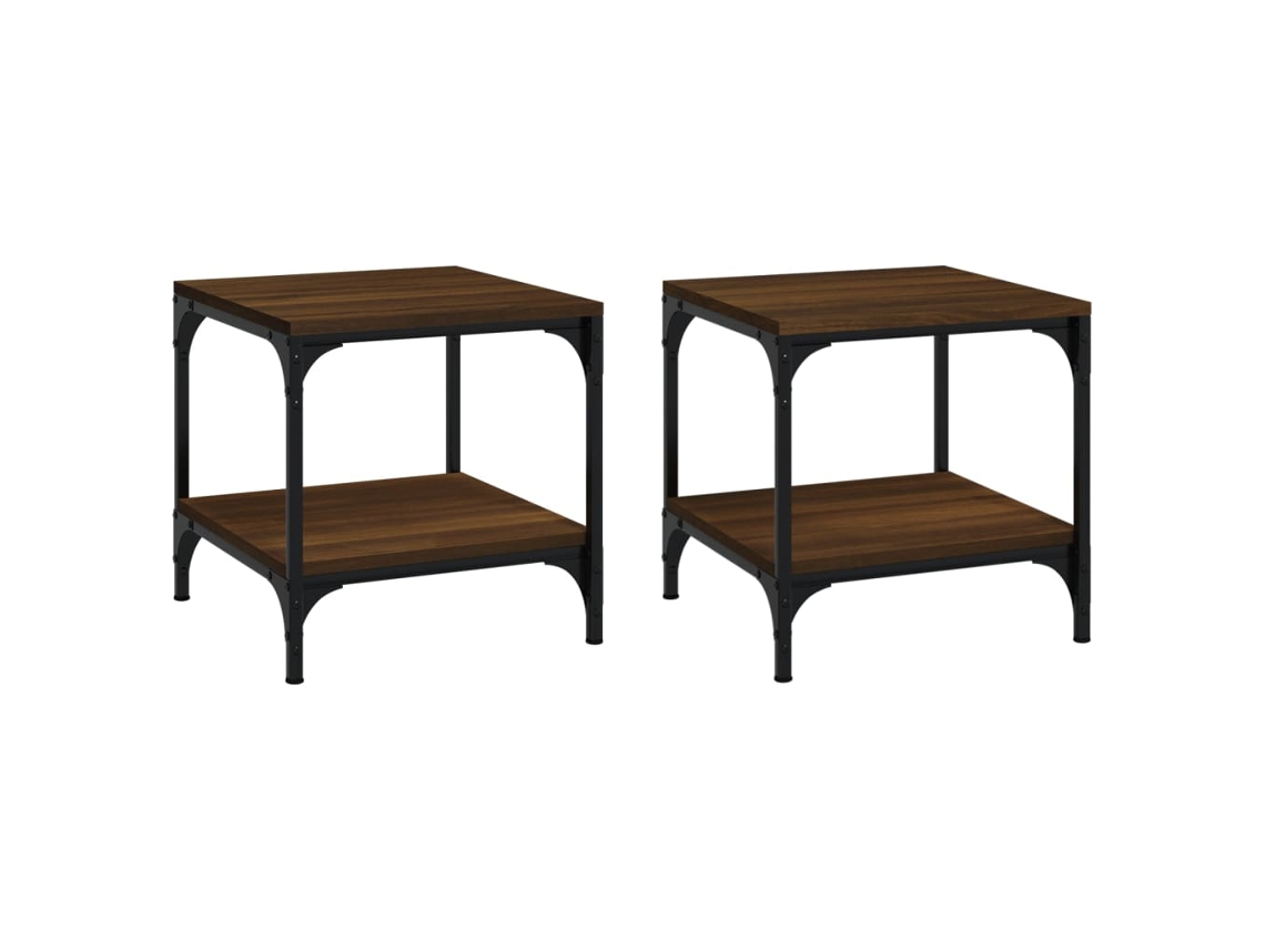 Side Table, Side Tables Vidaxl Marrom Madeira Processada (40 X 40 X 40 Cm)