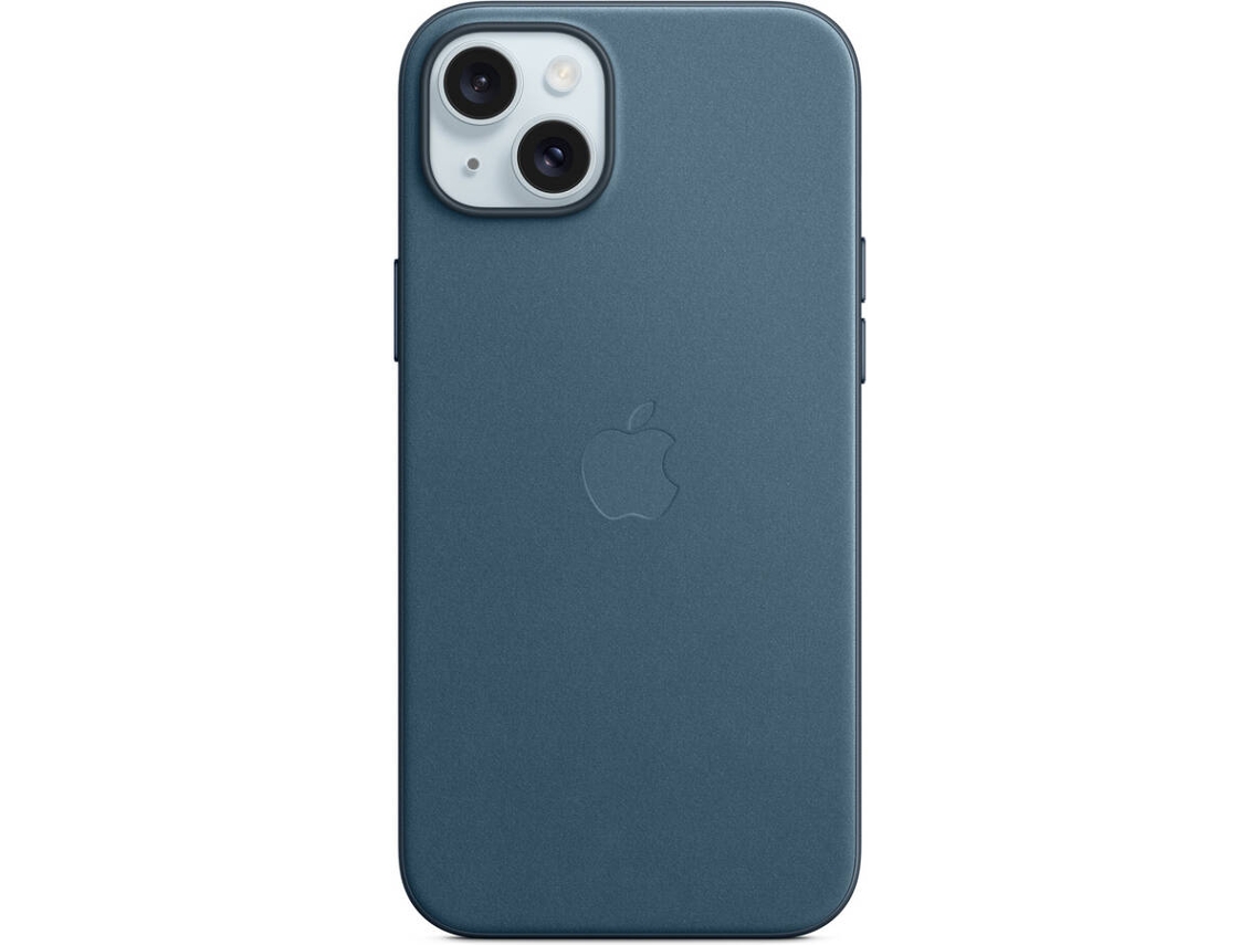 Capa de tecido FineWoven com MagSafe para iPhone 15 Plus – Azul-Pacífico -  Apple (BR)