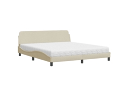 Bed, Beds Vidaxl Creme Tecido (180 X 200 Cm)