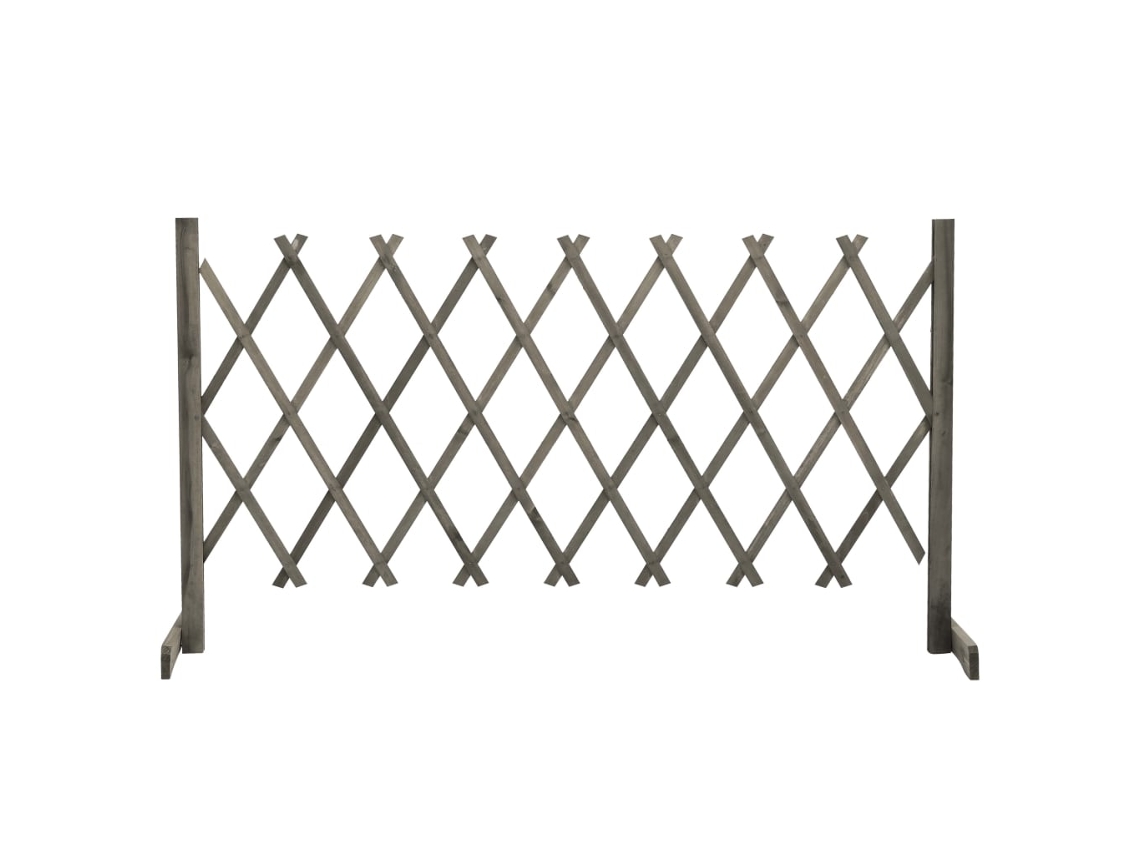 Vidaxl Vedação Em Treliça Para Jardim 150x80 Cm Abeto Maciço Cinzento