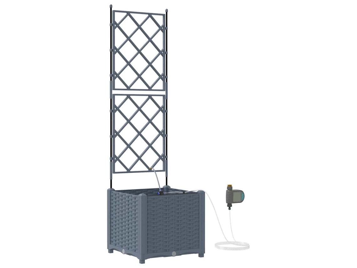 Vaso de Jardim 2 Pcs - Floreira Cinza Claro Aço HARLANV1