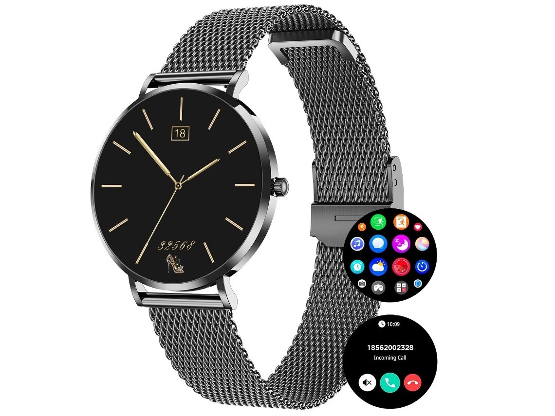 Smartwatch 1,19" Amoled Com Corpo Ultrafino E Chamadas Bluetooth (preto)