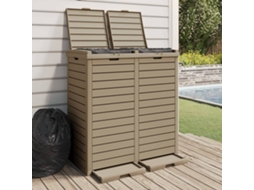 Caixote Lixo Exterior 78x41x86 Cm Polipropileno Castanho Claro DKD HOME DECOR