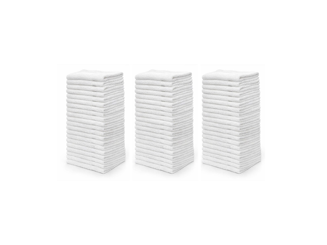 Toalha Hotel Spa Algodão Felpudo 520 G/m² | 60 Und 30 X 50 Cm( (toalha De Rosto Ou Toalha De Mão) Brancos