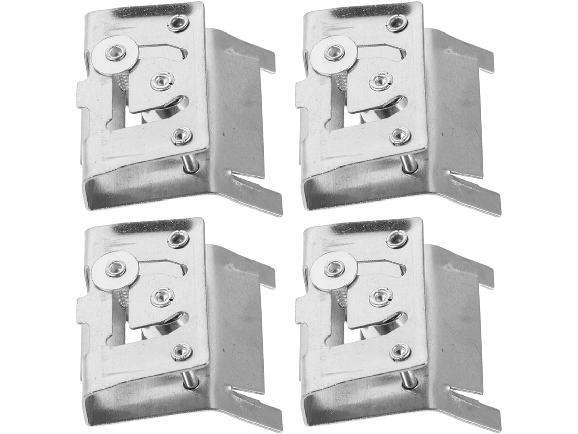 Conjunto De 4 Travas Cordão Cabilock Para Reparo Rápido Persianas Romanas Ferro, Cor Prata, Com Mecanismo De Travamento