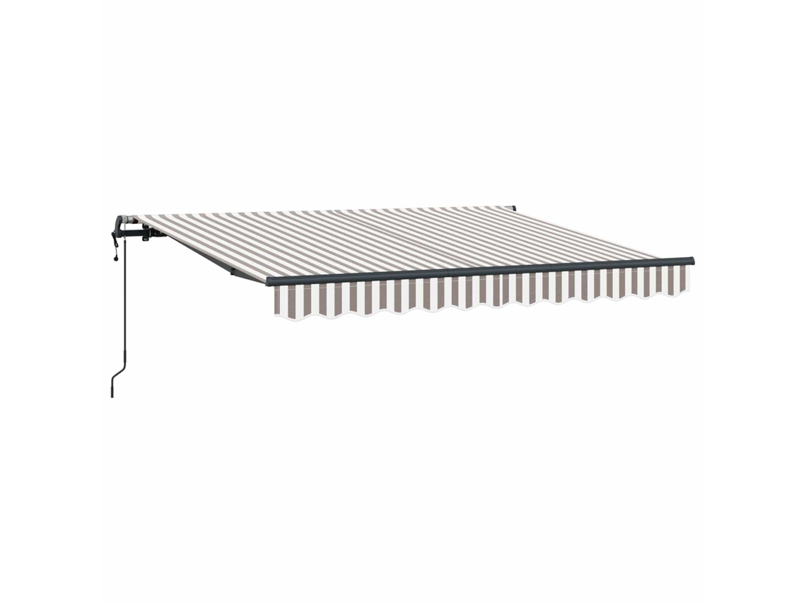 Vidaxl Toldo Retrátil Cinza Claro E Branco 450 × 300 Cm