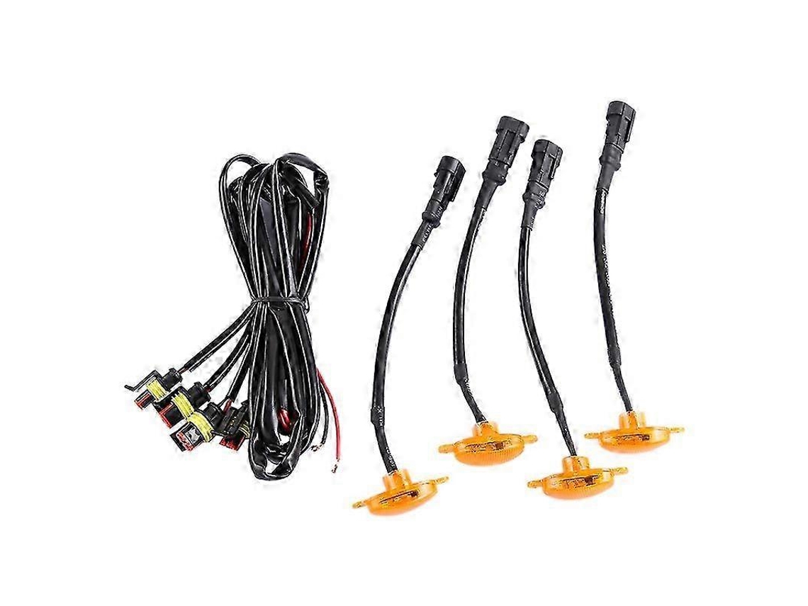 Plug Play Car Led Front Grille Smoked Amber Light Daytime Running Lights Lamp For Universal Pi