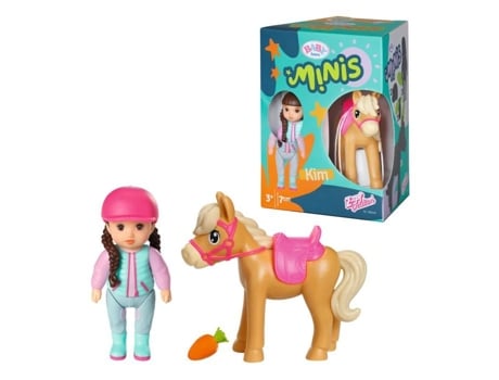 Boneca Baby Born Irmã Kim 7 Cm Cabeça E Membros Móveis Cavalo E Acessórios Incluídos