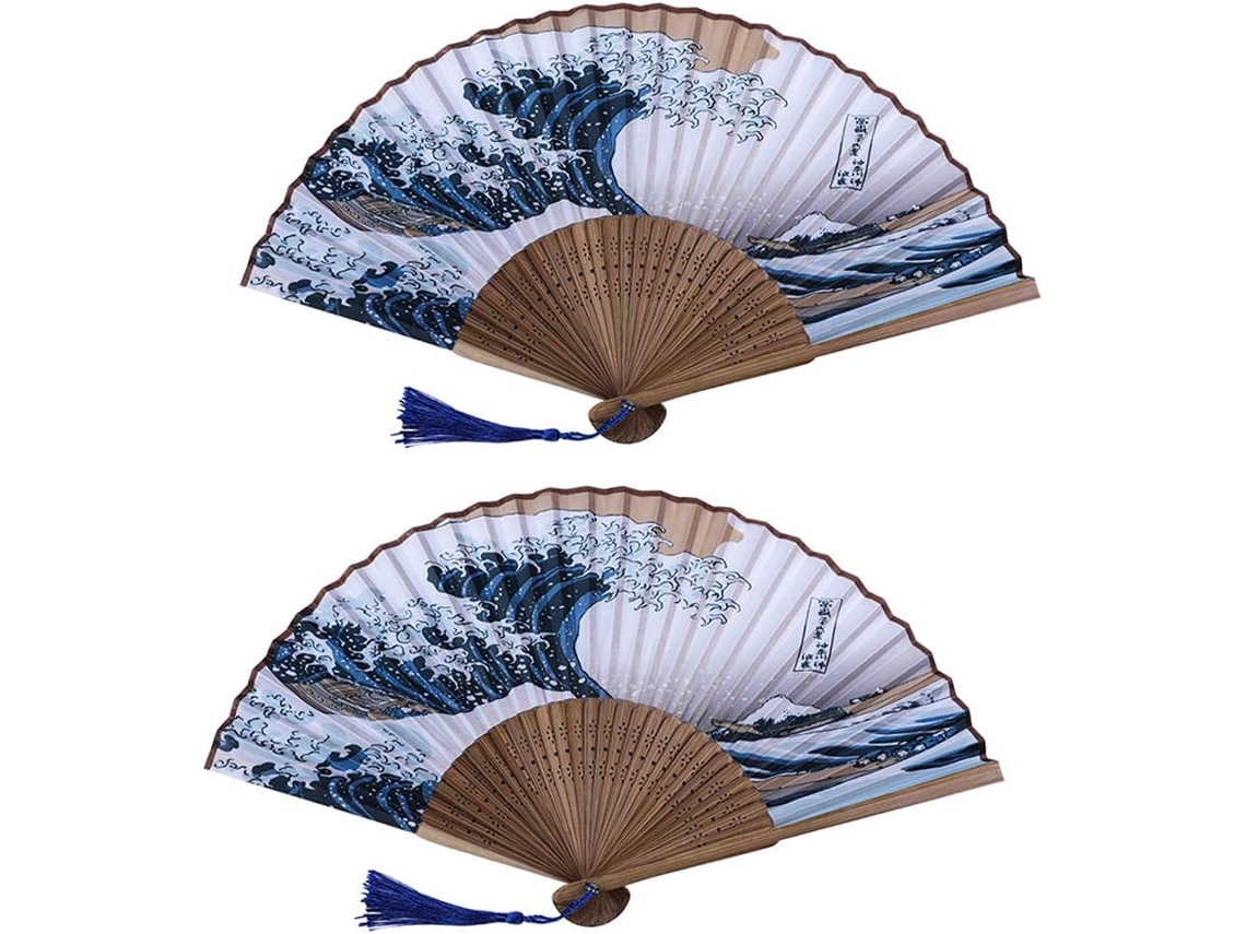 Leque Dobrável Decorativo 2 Peças Cosplay Portátil Mão GOKOCO