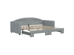 VIDAXL Sofá-Cama com Gavetão 90X190 Cm Tecido Cinzento-Claro