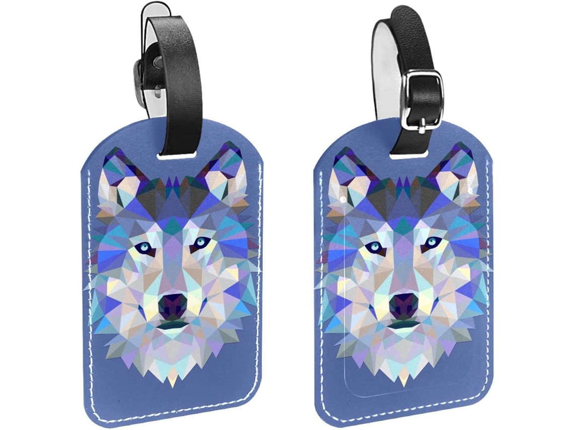 Etiquetas De Bagagem Wolf Hipster, Pacote Com 2 Unidades, Bolsas, Malas E Sacolas, Com Alça De Segurança